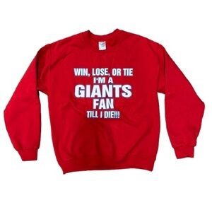 Red New York Giants Crewneck Football Fan Sweater sweatshirt medium nfl